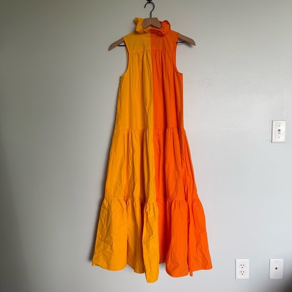 Christopher John Rogers for Target Orange & Yellow Color Block Maxi Dress - Picture 3 of 6